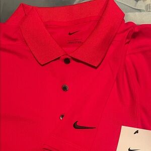Nike Bright Red Polo with Black Logo